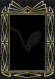 Frame with Art Deco ornament. Abstract element in - vector clipart