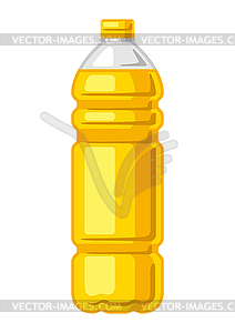 Пластиковая бутылка с подсолнечным маслом. Изображение для - векторизованное изображение