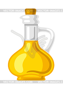 Glass bottle with sunflower oil. Image for - vector clipart