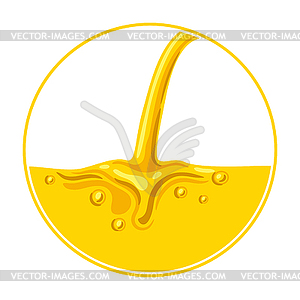 Pouring sunflower oil. Image for culinary and - royalty-free vector clipart