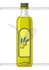 Glass bottle with olive oil. Image for culinary - vector clipart / vector image