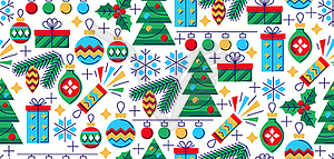 Merry Christmas and Happy New Year seamless pattern - vector clipart