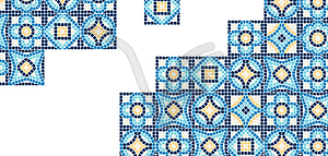 Ancient mosaic tile background. Decorative antique - vector image