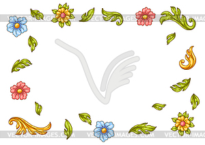 Decorative floral frame in baroque style. Colorful - vector EPS clipart