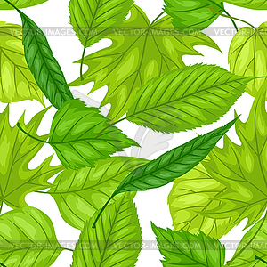 Seamless pattern with spring leaves. Beautiful - vector image