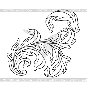 Decorative floral element in baroque style. Engrave - vector image