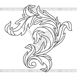 Decorative floral element in baroque style. Engrave - vector image