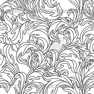 Decorative floral seamless pattern in baroque style - vector EPS clipart