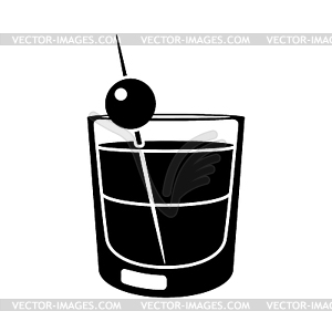 Cocktail in glass. Alcoholic drink for party - vector clipart