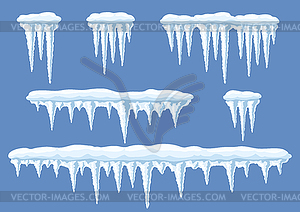 Set of icicles. Winter decoration for Merry - vector clipart