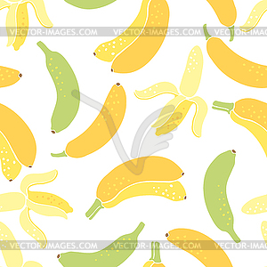 Seamless pattern with yellow bananas. Decorative - vector clipart