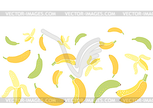 Background with yellow bananas. Decorative fruits - color vector clipart