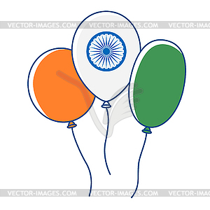 Balloons in colors of flag India. Indian national - vector clip art