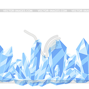 Бесшовный узор с кристаллами или кристаллическими - изображение в векторном формате