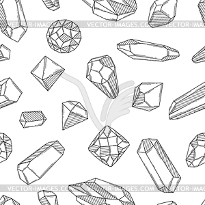 Seamless pattern with crystals or crystalline - vector clipart
