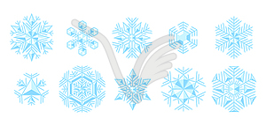 Set of snowflakes. Winter decoration for Merry - vector clip art