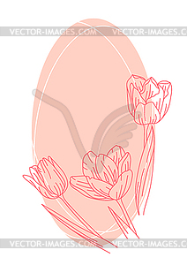 Background with tulip flowers. Beautiful - vector image