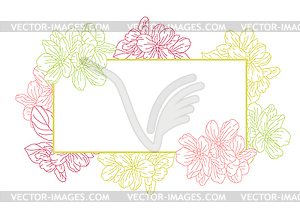 Background with apple tree flowers. Beautiful - vector clip art