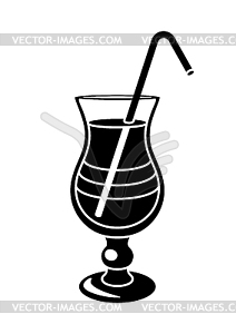 Pina colada cocktail in glass. Alcoholic drink for - vector clipart