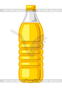 Plastic bottle with sunflower oil. Image for - vector clipart