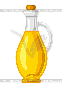 Glass bottle with sunflower oil. Image for - vector clipart