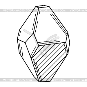 Кристалл или минерал. Ювелирные изделия драгоценные или полудрагоценные - векторное графическое изображение