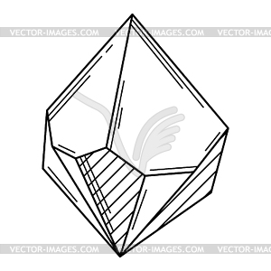 Crystal or mineral. Jewelry precious or semipreciou - vector image