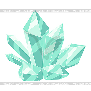 Crystal or mineral. Jewelry precious or semipreciou - vector image