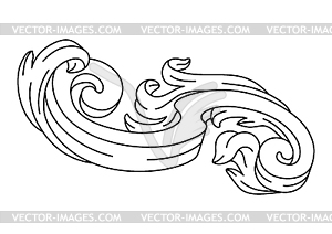 Decorative floral element in baroque style. Engrave - vector EPS clipart