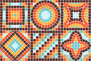 Ancient mosaic tile pattern. Decorative antique - vector image