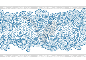 Lace seamless pattern with flowers and leaves. - vector EPS clipart