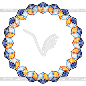 Старинная мозаичная рама. Декоративный античный камень - векторный клипарт / векторное изображение