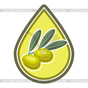 Olive oil label. Image for culinary and agriculture - vector image