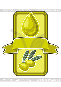 Этикетка с оливковым маслом. Имидж для кулинарии и сельского хозяйства - иллюстрация в векторе