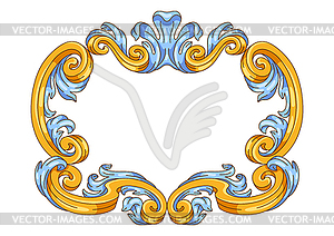 Decorative floral frame in baroque style. - vector image