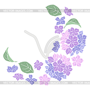 Background with hydrangea flowers. Beautiful - vector image