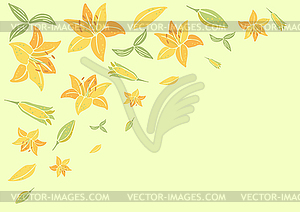 Background with lily flowers. Beautiful decorative - vector clipart