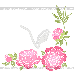 Background with peony flowers. Beautiful - vector clipart