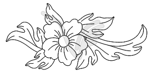 Decorative floral element in baroque style. Black - vector image