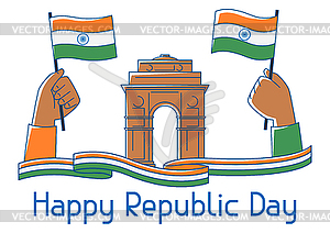 Happy Republic Day of India. Indian national - vector EPS clipart