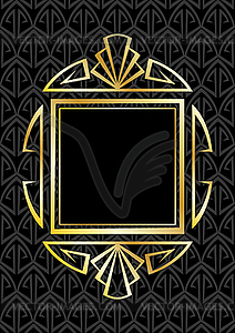 Frame with Art Deco ornament. Abstract element in - vector image