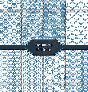 Set of geometric seamless patterns - vector image