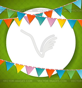 Bunting party color flags - vector image