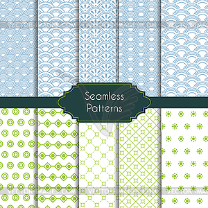 Set of geometric seamless patterns - vector clipart