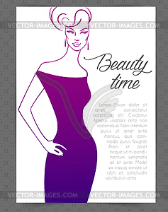 Cards with woman - vector image