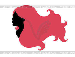 Beautiful woman`s silhouette - vector clipart