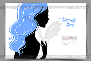 Beautiful woman`s silhouette - vector clip art