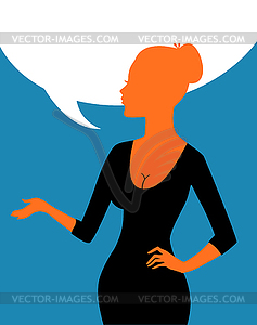 Говоря деловой женщины - векторное изображение EPS