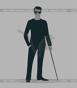 Blind man - vector clipart