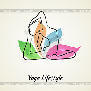 Beautiful woman doing yoga - vector image